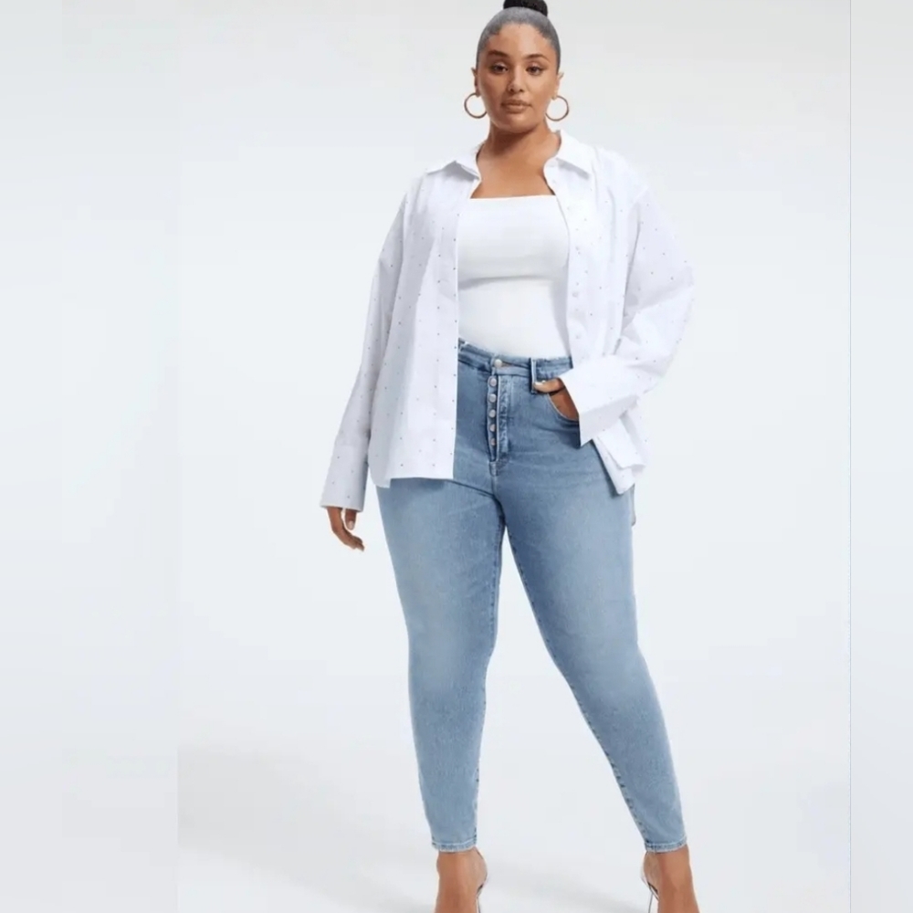 Good American Good Legs Skinny Jean Plus Size 22 Indigo317, Style GLEB941T New!